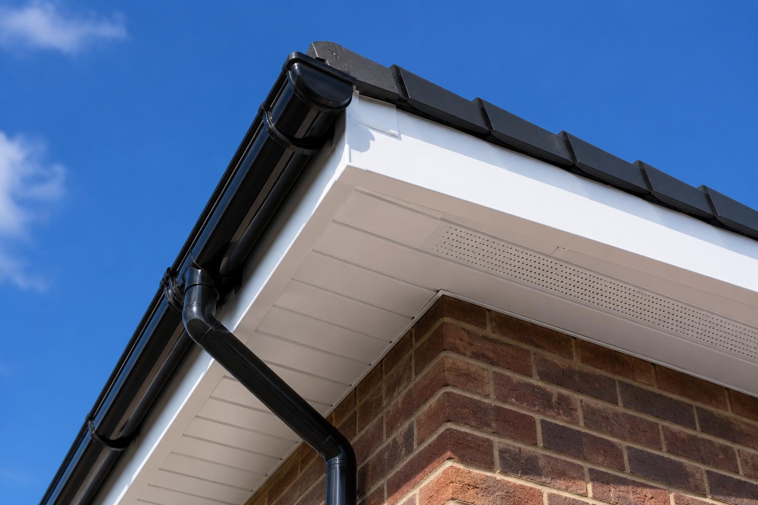 Gutter and downpipe replacement on a domestic home